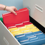 Smead™ Interior File Folders, 1/3-Cut Tabs: Assorted, Letter Size, 0.75" Expansion, Red, 100/Box (SMD10267) Box of 100