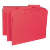 Smead™ Interior File Folders, 1/3-Cut Tabs: Assorted, Letter Size, 0.75" Expansion, Red, 100/Box (SMD10267) Box of 100