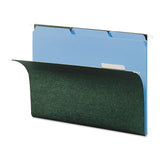 Smead™ Interior File Folders, 1/3-Cut Tabs: Assorted, Letter Size, 0.75" Expansion, Blue, 100/Box (SMD10239) Box of 100