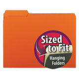 Smead™ Interior File Folders, 1/3-Cut Tabs: Assorted, Letter Size, 0.75" Expansion, Orange, 100/Box (SMD10259) Box of 100