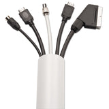 D-Line® Decorative Desk Cord Cover, 60" x 2" x 1" Cover, White (DLNR5FT5025W) Each