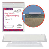 Smead™ Poly Index Tabs and Inserts For Hanging File Folders, 1/3-Cut, White/Clear, 3.5" Wide, 25/Pack (SMD64615) Pack of 25