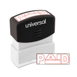 Universal® Message Stamp, PAID, Pre-Inked One-Color, Red (UNV10062) Each