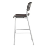 Iceberg CafeWorks Stool, Supports Up to 225 lb, 30" Seat Height, Graphite Seat, Graphite Back, Silver Base (ICE64527) Each