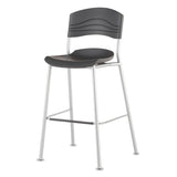 Iceberg CafeWorks Stool, Supports Up to 225 lb, 30" Seat Height, Graphite Seat, Graphite Back, Silver Base (ICE64527) Each