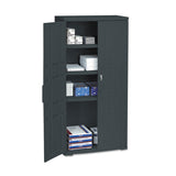 Iceberg Rough n Ready Storage Cabinet, Three-Shelf, 33w x 18d x 66h, Black (ICE92551) Each