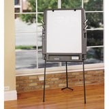 Iceberg Ingenuity Portable Flipchart Easel with Dry Erase Surface, 35 x 30, 73" Tall Easel, Charcoal Polyethylene Frame (ICE30227) Each