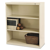 Tennsco Metal Bookcase, Three-Shelf, 34.5w x 13.5d x 40h, Putty (TNNB42PY) Each