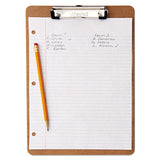 Universal® Hardboard Clipboard with Low-Profile Clip, 0.5" Clip Capacity, Holds 8.5 x 11 Sheets, Brown, 6/Pack (UNV05562) Pack of 6
