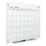 Quartet® Infinity Magnetic Glass Calendar Board, One Month, 36 x 24, White Surface (QRTGC3624F) Each
