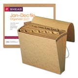 Smead™ Indexed Expanding Kraft Files, 12 Sections, Elastic Cord Closure, 1/12-Cut Tabs, Letter Size, Kraft (SMD70186) Each