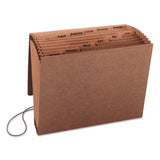 Smead™ TUFF Expanding Wallet, 12 Sections, Elastic Cord Closure, 1/6-Cut Tabs, Letter Size, Redrope (SMD70388) Each