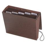 Smead™ Six-Pocket Subject File with Insertable Tabs, 5.25" Expansion, 6 Sections, Elastic Cord, 1/5-Cut Tabs, Letter Size, Redrope (SMD70540) Each