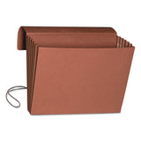 Smead™ Extra-Wide Expanding Wallets with Elastic Cord, 5.25" Expansion, 1 Section, Elastic Cord Closure, Legal Size, Redrope (SMD71189) Each