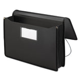 Smead™ Poly Premium Wallets, 5.25" Expansion, 1 Section, Elastic Cord Closure, Legal Size, Black (SMD71510) Each