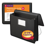 Smead™ Poly Premium Wallets, 5.25" Expansion, 1 Section, Elastic Cord Closure, Letter Size, Black (SMD71500) Each
