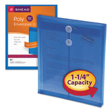 Smead™ Poly String and Button Interoffice Envelopes, Open-End (Vertical), 9.75 x 11.63, Transparent Blue, 5/Pack (SMD89542) Pack of 5 Envelopes