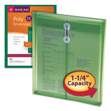 Smead™ Poly String and Button Interoffice Envelopes, Open-End (Vertical), 9.75 x 11.63, Transparent Green, 5/Pack (SMD89543) Pack of 5 Envelopes