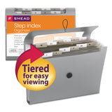 Smead™ Step Index Organizer, 12 Sections, Cord/Hook Closure, 1/6-Cut Tabs, Letter Size, Silver (SMD70903) Each