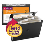Smead™ Step Index Organizer, 12 Sections, Cord/Hook Closure, 1/6-Cut Tabs, Letter Size, Black (SMD70901) Each