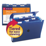 Smead™ Step Index Organizer, 12 Sections, Cord/Hook Closure, 1/6-Cut Tabs, Letter Size, Navy (SMD70902) Each