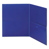 Smead™ Poly Two-Pocket Folder with Security Pocket, 11 x 8 1/2, Blue, 5/Pack (SMD87701) Pack of 5
