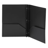 Smead™ Poly Two-Pocket Folder with Fasteners, 180-Sheet Capacity, 11 x 8.5, Black, 25/Box (SMD87725) Box of 25
