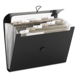 Smead™ Step Index Organizer, 12 Sections, Cord/Hook Closure, 1/6-Cut Tabs, Letter Size, Black (SMD70901) Each