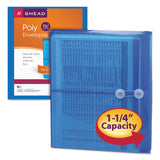 Smead™ Poly String and Button Interoffice Envelopes, Open-Side (Horizontal), 9.75 x 11.63, Transparent Blue, 5/Pack (SMD89522) Pack of 5