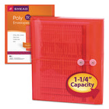 Smead™ Poly String and Button Interoffice Envelopes, Open-Side (Horizontal), 9.75 x 11.63, Transparent Red, 5/Pack (SMD89527) Pack of 5