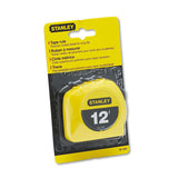 Stanley Bostitch® Power Return Tape Measure w/Belt Clip, 0. 12ft, Yellow (BOS30485) Each