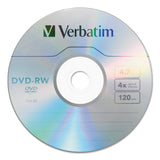 Verbatim® DVD-RW Rewritable Disc, 4.7 GB, 4x, Spindle, Silver, 30/Pack (VER95179) Pack of 30