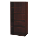 Bush® Series C Collection Bookcase, Five-Shelf, 35.63w x 15.38d x 72.78h, Mahogany (BSHWC36714)