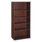 Bush® Series C Collection Bookcase, Five-Shelf, 35.63w x 15.38d x 72.78h, Hansen Cherry (BSHWC24414) Each
