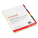 Universal® Insertable Tab Index, 8-Tab, 11 x 8.5, Buff, Assorted Tabs, 6 Sets (UNV21872) Pack of 6 Sets