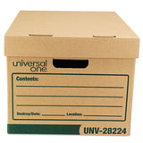 Universal® Recycled Heavy-Duty Record Storage Box, Letter/Legal Files, Kraft/Green, 12/Carton (UNV28224) Case of 12