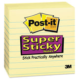 Post-it® Notes Super Sticky Pads in Canary Yellow, Note Ruled, 4" x 4", 90 Sheets/Pad, 6 Pads/Pack (MMM6756SSCY) Pack of 6