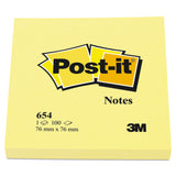 Post-it® Notes Original Pads in Canary Yellow, 3" x 3", 100 Sheets/Pad, 12 Pads/Pack (MMM654YW) Pack of 12