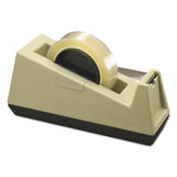 Scotch® Heavy-Duty Weighted Desktop Tape Dispenser, 3" Core, Plastic, Putty/Brown (MMMC25) Each