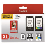 Canon® 8278B005 (PG-245XL/CL-246XL) Ink/Paper Combo, 180/300 Page-Yield, Black/Tri-Color (CNM8278B005) Each