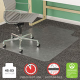 deflecto® SuperMat Frequent Use Chair Mat for Medium Pile Carpet, 45 x 53, Wide Lipped, Clear (DEFCM14233) Each