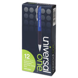 Universal™ Comfort Grip Ballpoint Pen, Retractable, Medium 1 mm, Blue Ink, Blue/Black Barrel, Dozen (UNV15541) 1 Dozen