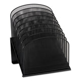 Safco® Onyx Mesh Desk Organizer with Tiered Sections, 8 Sections, Letter to Legal Size Files, 11.75" x 10.75" x 14", Black (SAF3258BL) Each