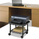Safco® Underdesk Printer/Fax Stand, Engineered Wood, 2 Shelves, 19" x 16" x 13.5", Black (SAF5206BL) Each