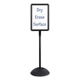 Safco® WriteWay Double-Sided Magnetic Dry Erase Standing Message Sign, Rectangle, 65" Tall Black Stand, 14.25 x 22.25 White Face (SAF4117BL) Each