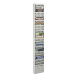 Safco® Steel Magazine Rack, 23 Compartments, 10w x 4d x 65.5h, Gray (SAF4322GR) Each