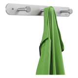 Safco® Nail Head Wall Coat Rack, Three Hooks, Metal, 18w x 2.75d x 2h, Satin (SAF4201) Each