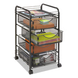 Safco® Onyx Mesh Mobile File with Four Supply Drawers, Metal, 1 Shelf, 4 Drawers, 15.75" x 17" x 27", Black (SAF5214BL) Each