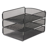 Safco® Onyx Desk Tray, 3 Sections, Letter Size Files, 9.25" x 11.75" x 8", Black (SAF3271BL) Each