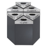 Safco® Trifecta Waste Receptacle Lid, Laser Cut "WASTE" Inscription, 20w x 20d x 3h, Stainless Steel, Ships in 1-3 Business Days (SAF9560WA) Each
